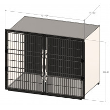 Klatka stand. 1219.2 x 762.0/914,4 x 717.6 mm, 2  drzw.
